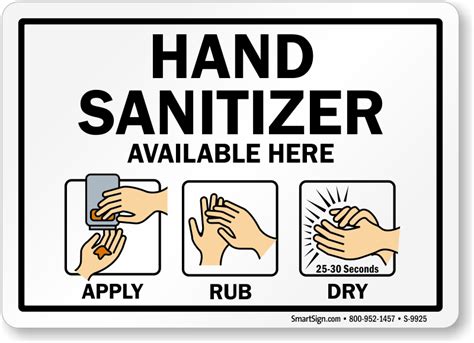 hand sanitizer signs