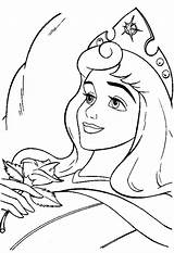 Coloring Princess Aurora Sleeping Beauty Pages Printable Smiling Color Filminspector sketch template