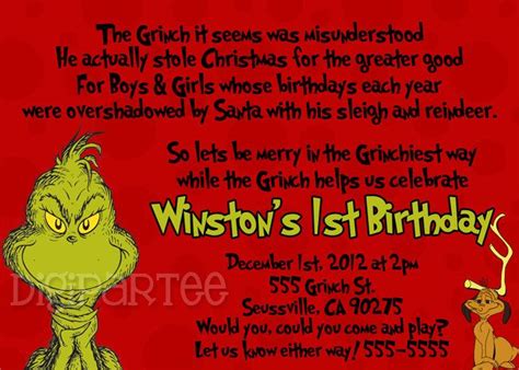 grinch invitation grinch kids christmas party grinch party