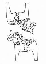 Dala Coloring Swedish Horses Horse Sweden Pages Paper Pattern Handmade Christmas Holiday Fifteen Ten Five Scandinavian Patterns Pferd Print Embroidery sketch template