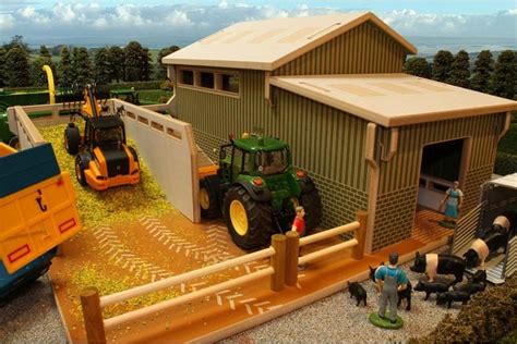 brushwood toys model farm buildings wooden  scale farmyard sheds barns farm buildings