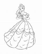 Belle Disney Princess Coloring Pages Bell Printable Drawing Kids Beauty Colouring Print Beast Cartoon Simple Line Character Bestcoloringpagesforkids Characters Color sketch template