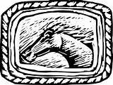 Belt Buckle Drawing Vector Western Horse Getdrawings sketch template