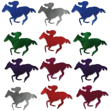 coloured horse racing cutouts size cm