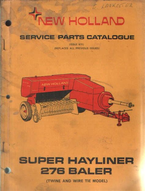 holland baler  super hayliner parts manual