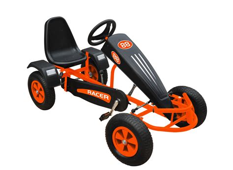 duplay velocity racer mega large kids pedal  kart orange ebay