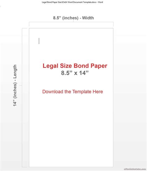 legal bond paper size word template