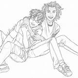 Friend Hug Friends Hugging Drawing Anime Sketch Coloring Pages Deviantart Template Pose Group Getdrawings 2010 sketch template