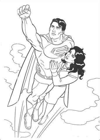 superman  flying  lois lane coloring page supercoloringcom