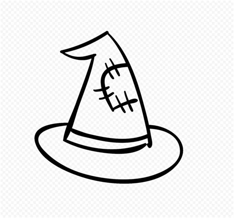 hd black halloween outline witch hat png citypng