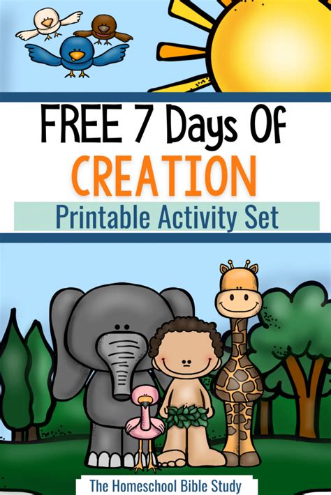 printable  days  creation activity  homeschool bible study