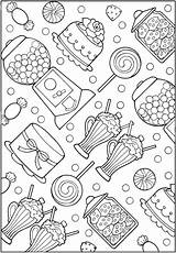 Coloring Pages Candy Sweets Adult Colouring Food Printable Sheets Kids Book Cute Dover Publications Doverpublications Adults Welcome Calm Choose Board sketch template