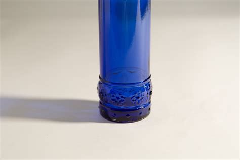 Vintage Glass Bottle Cobalt Blue Liquor Or Wine Bottle
