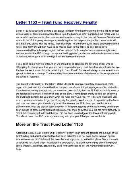 letter  trust  printable documents