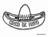 Mayo Cinco Sombrero Coloring Hat Mexican Colormegood Holidays sketch template