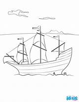 Mayflower Coloring Ship Pages Thanksgiving Color Boat Hellokids Print Online sketch template