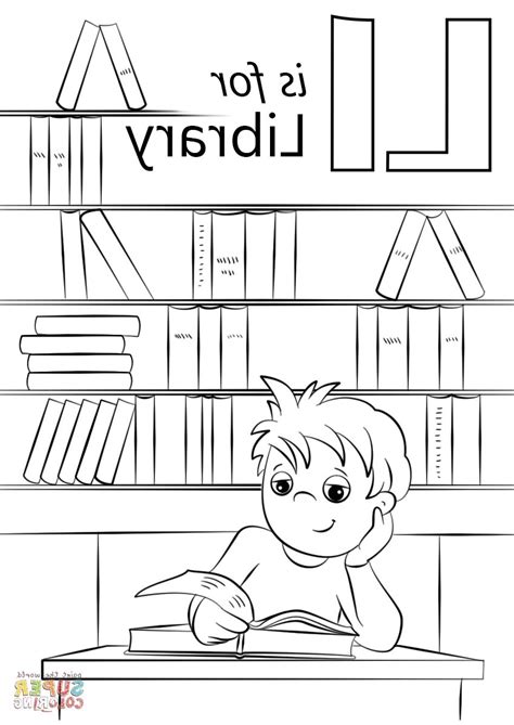 library coloring pages