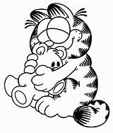 Garfield Coloring Pages Library Book Printable sketch template