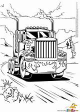 Coloring Pages Semi Truck Peterbilt Trucks Books Kids Sheets sketch template