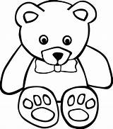 Bear Teddy Coloring Line Simple Clipart Clipartbest Clip Pages Osos sketch template