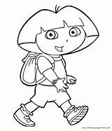 Coloring Pages Cartoon Explorer Dora Character Color Printable Kids Characters Sheets Found sketch template