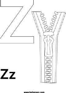 alphabet coloring page letter   zipper