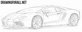 Lamborghini Aventador Drawing Draw Cars Drawingforall Step Ayvazyan Stepan sketch template