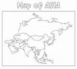 Asia Map Blank Coloring Printable Countries Labeled Printablee Via sketch template