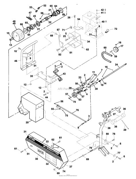 bunton bobcat ryan  jr sodcutter parts diagram  drive assembly  side cover