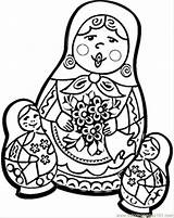 Coloring Dolls Russian Pages Russia Doll Printable Nesting Color Rag Matryoshka Online Sheets Colouring Coloringpages101 Clipart Drawings Template Kids Getcolorings sketch template