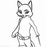 Puss Softpaws Lineart sketch template