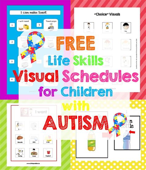 autism life skills  visual schedule printables autism autism