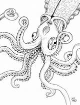 Kraken Coloring Drawing Cryptozoology Book Pages Colouring Options Working Still Background Some Jake Illustrator Prey Take But Choose Board Color sketch template
