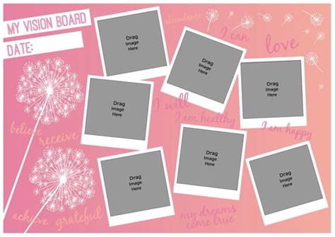 vision board template  simple     happen vision board