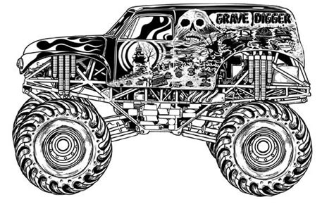monster truck grave digger coloring page kids play color