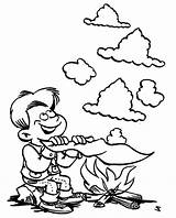 Smoke Coloring Pages Scouts Boy Making Sign sketch template