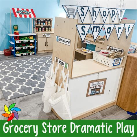 grocery store dramatic play center play  learn preschool