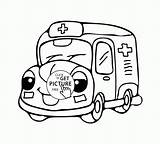 Coloring Ambulance Cute Pages Kids sketch template
