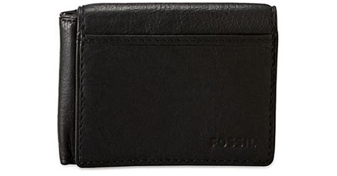 fossil ingram execufold leather wallet  black  men lyst