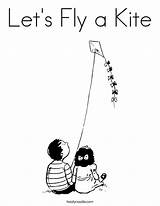 Coloring Kite Fly Let Girl Boy Print Lets Ll Twistynoodle sketch template