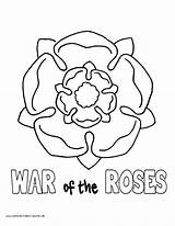 Rose Coloring Template Luther Roses War Pages Tudor Printable Martin History sketch template