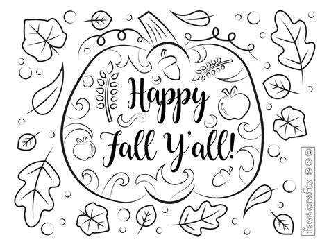 happy fall ya ll coloring page pages   pictures