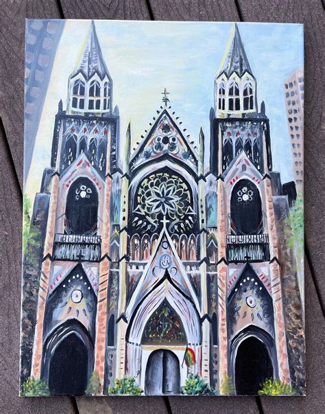 cathedral painting etsy