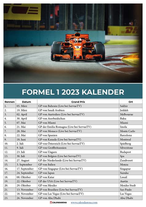 F1 Kalender 2023 Datum