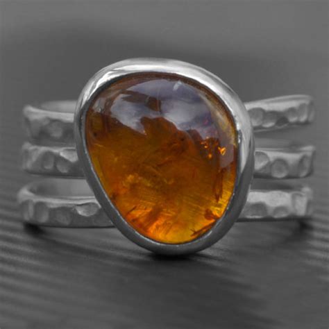 amber ring lwsilver handmade jewellery designer