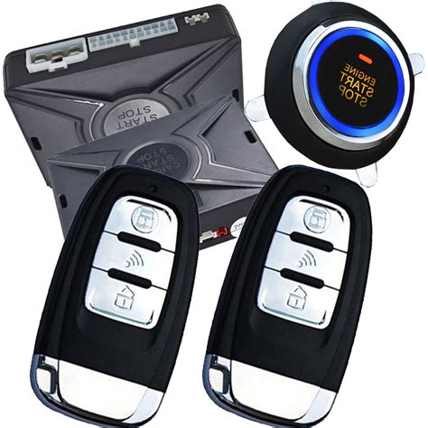 remote engine start car alarm system pke car alarm rfid smart key lock  unlock automatically