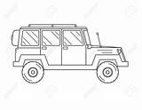 Jeep Safari Outline Suv Drawing Icon Clipart Truck Stock Illustration Vector Thin Line Pictogram Paintingvalley Silhouette sketch template