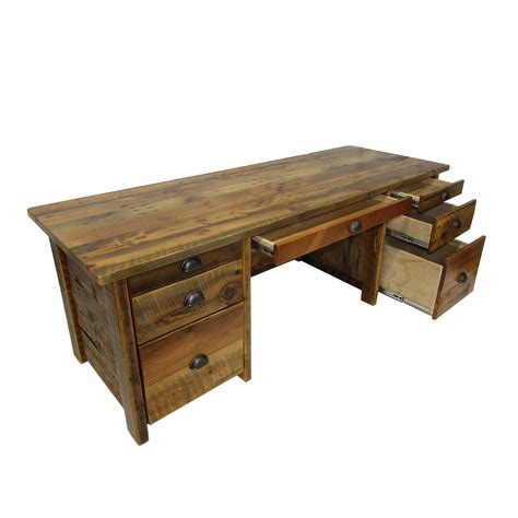 reclaimed wood office desk  corner furniture