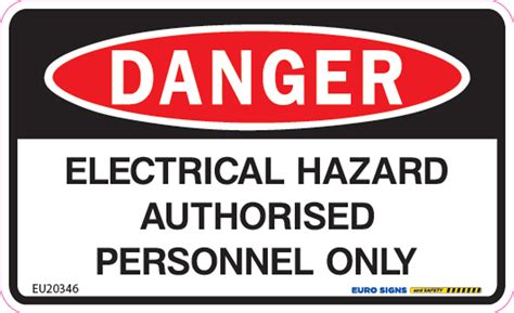 danger electrical hazard auth personnel  decal