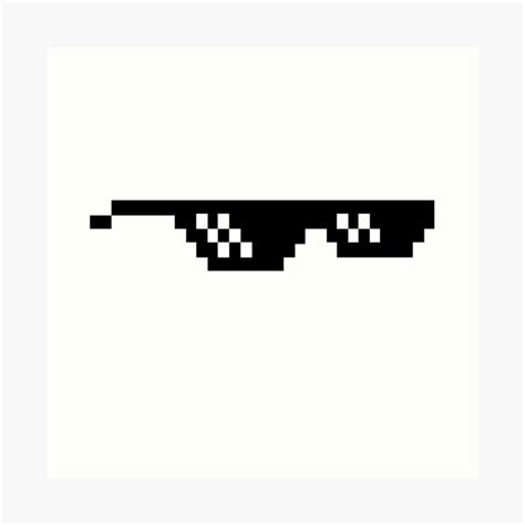 Pixel Glasses Deal With It Meme Art Print By Martillova